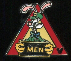 DLR Hidden Mickey 2018 Toontown Signs Men's Restroom Roger Disney Pin 130374 - Picture 1 of 1
