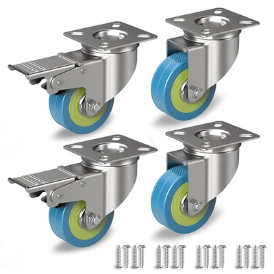Set Di 4 Ruote per Mobili 50 Mm - Ruote Piroettanti per Carichi Pesanti Con Fren - Immagine 1 di 4