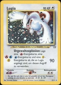 2001 Pokemon GERMAN Unlimited Neo Genesis Lugia Holo 9/111 EX - Foto 1 di 2