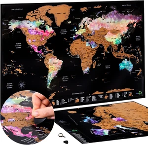 Scratch Off World Map + BONUS Map of Europe | Detailed World Map Poster - Off in - Picture 1 of 9
