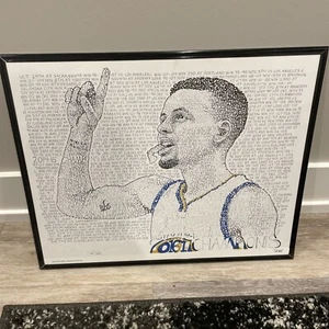Pencil Signed, by artist, Word Art Of Stephen Curry By Daniel Duffy 1409 - Picture 1 of 9