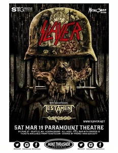 Poster concerto Slayer 2016 Paramount Theater Seattle 11 x 17 incorniciato - Foto 1 di 2
