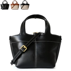 Small Mini Leather Canvas Tote Purse Shoulder Bag Tote Clutch Crossbody Handbag - Picture 1 of 20