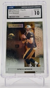 2007 Playoff NFL Playoffs Gold Metalized /149 Drew Brees #60 CGC 10 - Picture 1 of 2