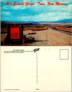 Rio Grande Gorge, Viewed on HWY 64 near Taos, NM Vintage Chrome PC - Picture 1 of 1