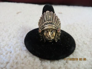Native American Indian Chief Headdress Ring Size 10 - Picture 1 of 3