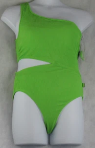Michael Kors Women's One-Shoulder One-Piece Swimsuit, Green Apple, Size 6 - Picture 1 of 2