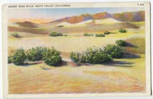 Desert Sand Hills Death Valley CA California Tichnor Art Co 1930s - Picture 1 of 1