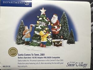 Dept 56 Snow Village® Santa Comes To Town 2001 Brand New-Lighted!