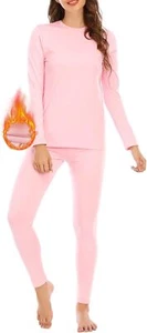 American Trends Womens Thermal Underwear Set Long Johns Base Layer Fleece Lined - Picture 1 of 17