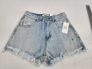 Womens Shorts Small And Now This Waist 25 Blue Wash Cotton Denim Distressed New - Picture 1 of 15