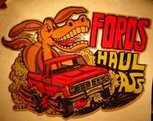 FORD TRUCKS HAUL ASS VINTAGE ANNI 70 FERRO DA STIRO SU TRASFERIMENTO - BELLO, B-24 - Foto 1 di 3