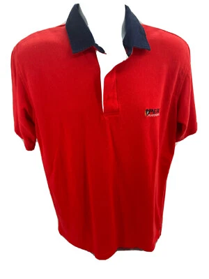 Peak Performance 瑞典短袖橄榄球标志衬衫中号红色 — 第 1/4 张图片