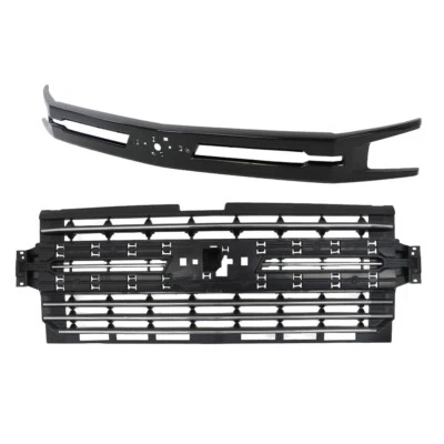 Conjunto de parrilla delantera Bmuper negro brillante para Chevrolet Silverado 1500 2019-2022 Foto 1 de 4