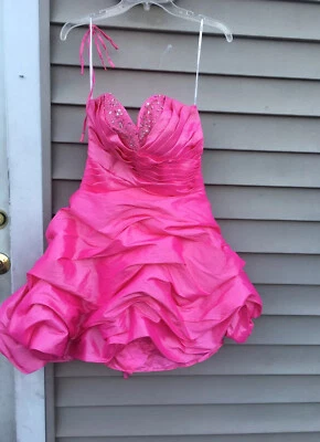 Colors  Special Occasion Prom Ball gown Sequin Lace Up Back  Dress Pink Size M - Image 1 of 4