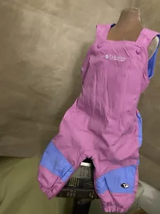 Columbia Toddler Girl PINK Ski Snow Bib Pant Overalls ADJUSTABLE Diaper Zip 18mo - Picture 1 of 8