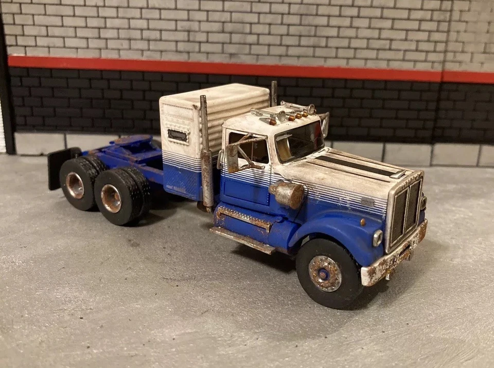 1977 White Road Boss NEO Scale Models Resin 1/64 Weathered Semi Truck Custom - Image 1 of 4