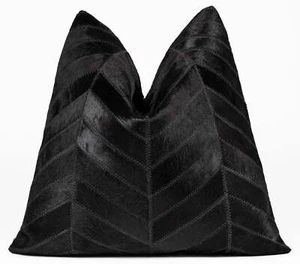 Canvello echtes Rindsleder Überwurf Bezug mit Feder Daunen Einsatz -18x18 Zoll - Bild 1 von 4