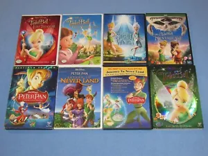 8 DVD Lot: Disney's TINKERBELL (Peter Pan~Neverland~Lost Treasure~Fairy~Wings~ - Foto 1 di 19