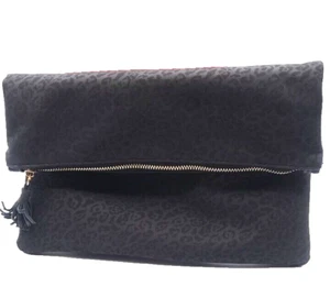Shiraleah Chicago Vegan Leather Black Animal Print Foldable Clutch Purse - Picture 1 of 9