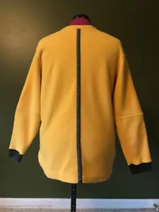 Tommy Jeans Yellow Fleece Jacket Black Elbow Pads Men’s Size S Tommy Hilfiger - Picture 1 of 7