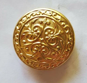 Runde Metall Schnörkel Design Gold Farbe Schaft Rückseite Knöpfe 36L-7/8"-22mm (B180) - Bild 1 von 3