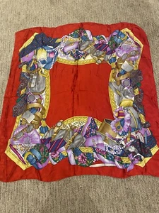 Gianni Versace Red Silk Scarf Cosmetics Sunglasses Accessories - Picture 1 of 8