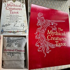 The Mythical Creatures Tarot Gilded Water Color Large Deck Limited Edition Baba - Foto 1 di 20