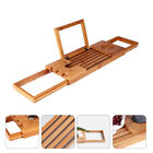  Bamboo and Wood Bathtub Frame Stand for Tablet Bathroom Shelf Wine Glass Holder