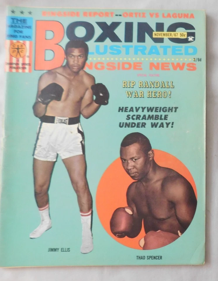 Jimmy Ellis Thad Spencer November 1967 Boxing Illustrated & Ringside News Ex - Image 1 of 1