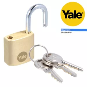 YALE BRASS AND HARDENED STEEL PADLOCKS Weatherproof Outdoor Shed Tool Garage UK - Picture 1 of 8