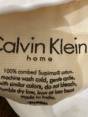 Sábana plana calvin klein queen blanca maciza 100% algodón Supima peinado Foto 1 de 4