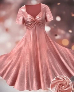 Damenkleid gr. 5xl in rosa glänzend - Bild 1 von 6