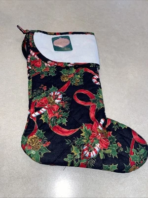 Vtg Charles Craft Cross Stitch 14" Christmas Stocking Canes&Holly New With Tags - Image 1 of 4