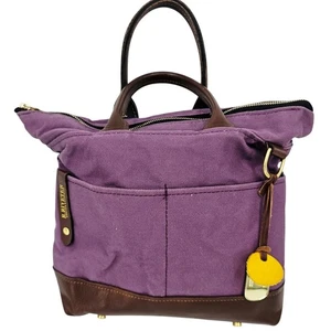 R.Riveter Otto Carry All Canvas Tote Bag Winterberry Purple & Brown Made in USA  - Bild 1 von 16