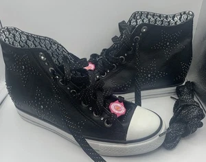 Zapatillas deportivas de cuña Daddy's Money Secret zapatillas altas negras gema talla UK 7 - Imagen 1 de 14