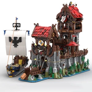 Tower Medieval Ship Building Blocks Set Castle MOC Bricks Toys Kit for Wolfpack - Picture 1 of 7