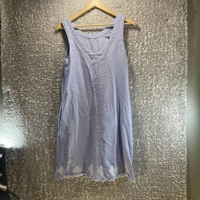 Calypso St. Barth Linen Embroidered Shell Dress Sleeveless S Vacation Resort - Image 1 of 4