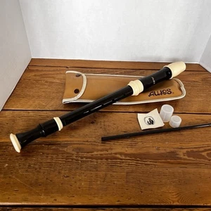 Vintage Aulos No. 209N-E 3 Piece Recorder Flute Japan Collectible With Case Wand - Picture 1 of 10