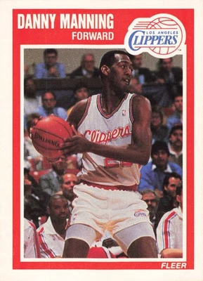 Baloncesto Danny Manning 1989-90 Fleer #71 Los Angeles Clippers radiocontrol Foto 1 de 2