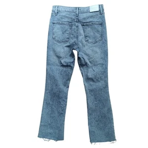 Express Flare Bootcut High Rise Jeans Cropped Raw Hem Distressed Größe 0R - Bild 1 von 12