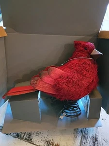 Pottery Barn NUEVA CAJA Woodland Cardinal Árbol Topper Pájaro Navidad Rojo ENVÍO GRATUITO - Imagen 1 de 11