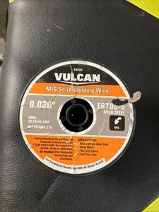 VULCAN MiG massiver Baustahl Schweißdraht ER70S-6/0,030”/2 Pfund Rolle - Bild 1 von 2