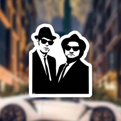 Blues Brothers Matte Finish Vinyl Decal Sticker - Black Suit & Fashion Glasses - Image 1 of 3