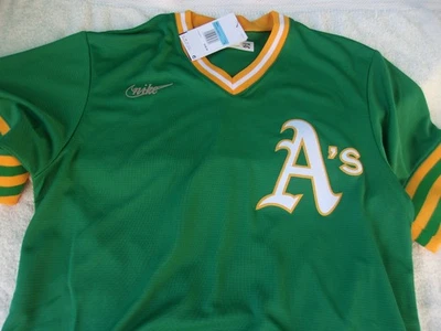 Camiseta de beisebol Nike nova com etiquetas, Oakland A's, verde, gola V, masculina M, Jackson, #9, poli. - Imagem 1 de 4