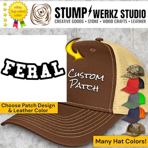 Custom Trucker Mütze Baseball Cap Richardson 112 Country Life FERAL gravierter Patch - Bild 1 von 21