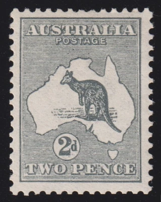ACSC 5B ~ 1913 2d Deep grey 1st Wmk Kangaroo Stamp MH - Die I + Certificate - Image 1 of 3