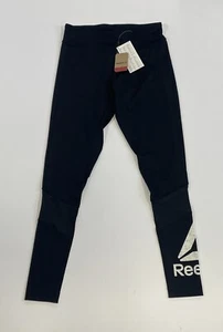 Reebok Women’s Black ‘WOR Big Logo Tights’ Leggings Size S BNWT - Picture 1 of 8
