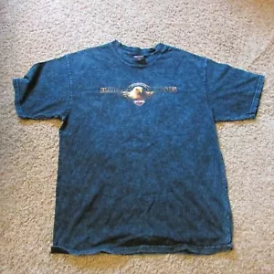 Camiseta Original Harley Davidson XL Onalaska WI Eagle Azul Negro Tie Dye Look - Imagen 1 de 2
