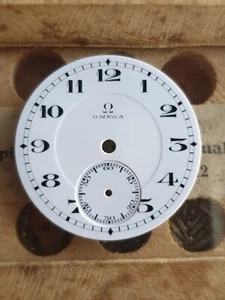 New Old Stock Omega pocket watch dial, enamel, impressive condition, NOS - Foto 1 di 5